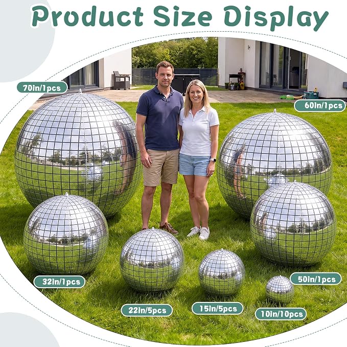24 Pcs Giant Metallic Party Balloons, Birthday Wedding Bridal Shower Disco - Image 3