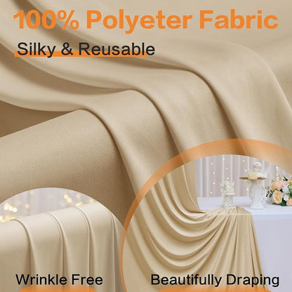 30ft×14ft Long Champagne Backdrop Curtain - Image 2