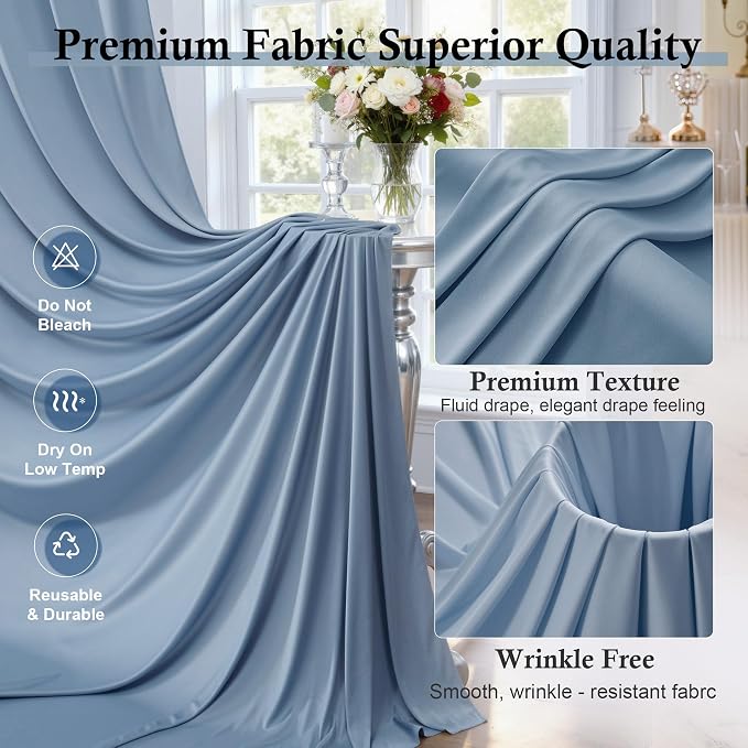 10ft x 15ft Dusty Blue Backdrop Curtains - Image 3