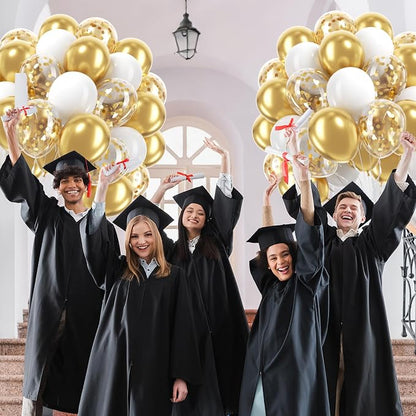 60pcs Gold and White Balloons 12inch - Image 8