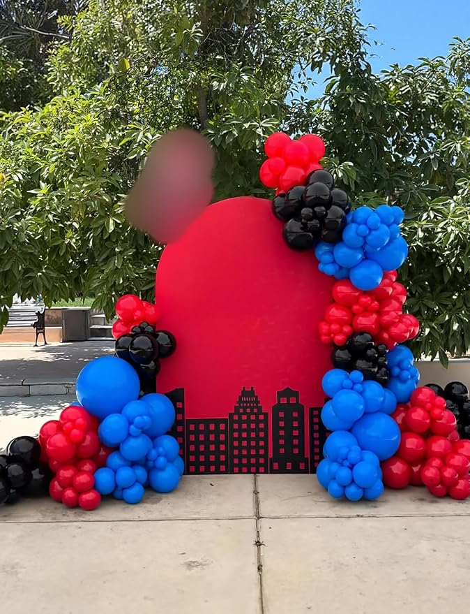 Black Red and Blue Balloon Arch Garland Kit, Birthday Party Decor | 106 Pcs Red - Image 4