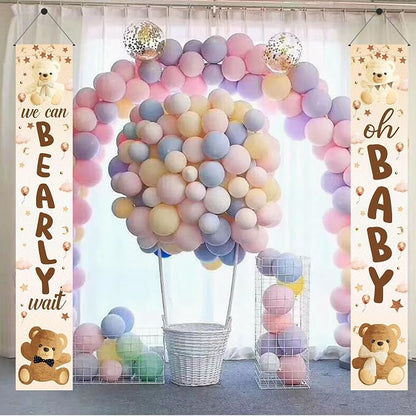 We Can Bearly Wait Baby Shower Decorations 2Pcs Bear Baby Shower Porch Sign - Image 9