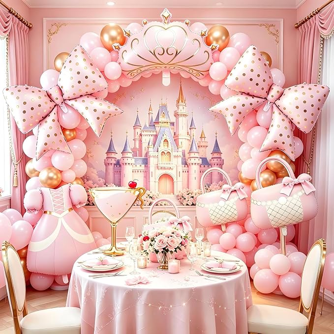 Pink Crown Mylar Balloon for Girls Birthday, Princess Party Decorations Party - Image 3