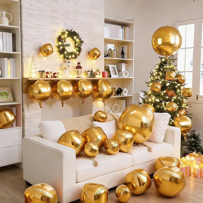 12Pcs Gold Round Balloons Foil, Giant Metallic Gold Foil Balloons - Image 6