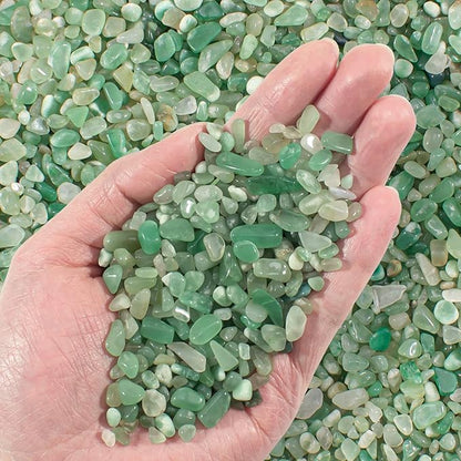 0.88 LB Aquarium Gravel Rocks Green Aventurine Crystal Chips Tumbled Healing by EZEELAI