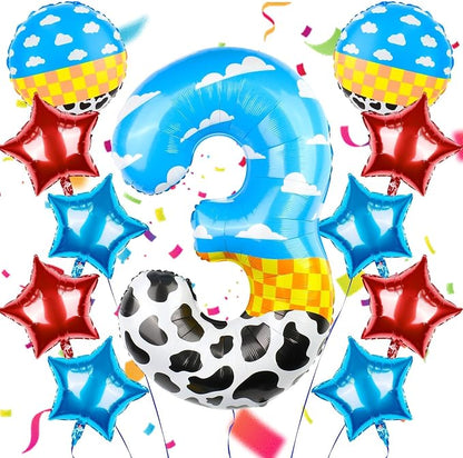 40 Inch Toy Inspire Story Themed Number 3 Balloon, Large Number Helium Balloon by AXBMM
