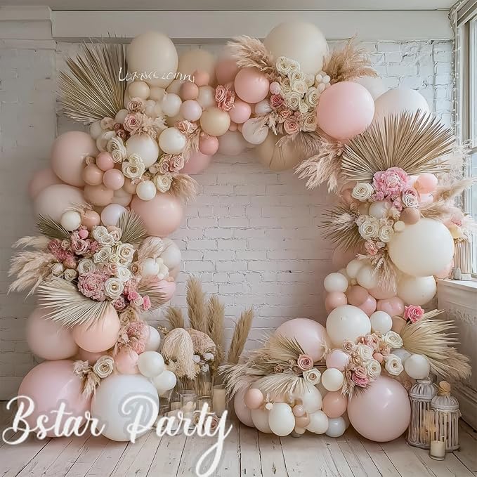 Double Stuffed Pink Balloon Garland Arch Kit | 18/12/10/5inch Different Size - Image 6