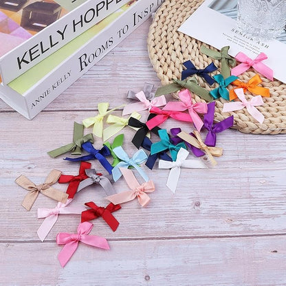 Mixed Mini Bows 1.57" 100PCS Small Satin Ribbon Bows - Image 5