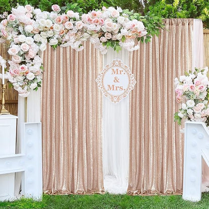 Poise3EHome Champagne Sequin Backdrop Curtains - Image 3