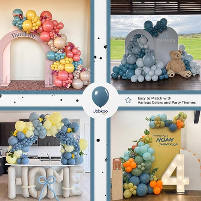 Jobkoo Slate Blue Balloons 12 Inch, Dusty Dark Teal Blue Latex Balloon | Matte - Image 6