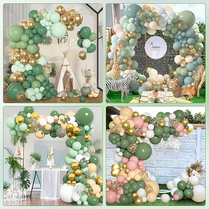 Amandir 153pcs Sage Green Gold Balloon Garland Arch Kit Different Sizes | 18 12 - Image 5