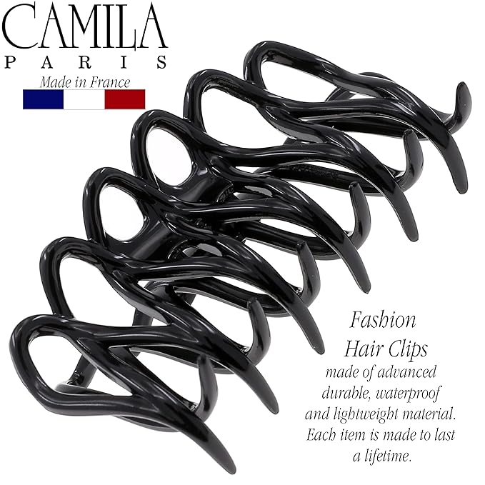 Camila Paris CP3521 French Large Hair Clips for Women Thick Hair for Long Wavy Curly Hair, Girls Hair Claw Clips Styling Big Hair Clip for Thick Hair, Strong Hold No Slip Grip Claw Clip Made in France