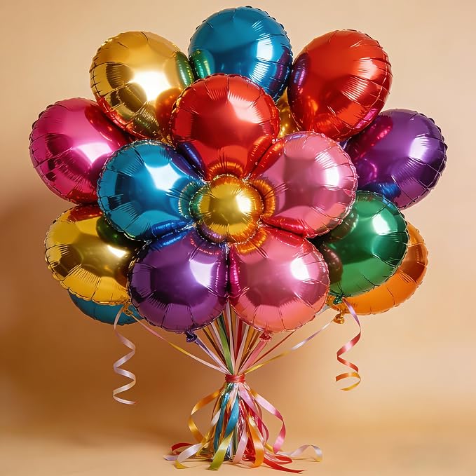 Round Foil Mylar Balloons, Shower Anniversary Engagement Party Decorations - Image 3