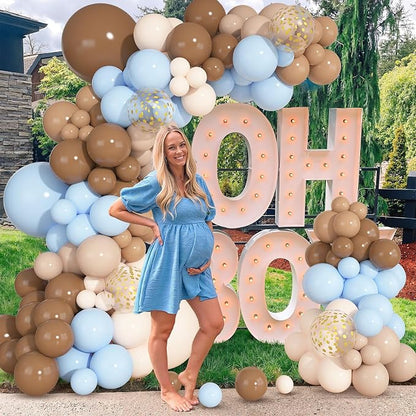 Ouddy Party 142Pcs Brown Coffee Blue Balloons Garland Kit 18 12 10 5 Inch | - Image 5