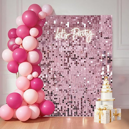 Ozikutech 24 Pcs Pink Shimmer Wall Backdrop Panels by Ozikutech