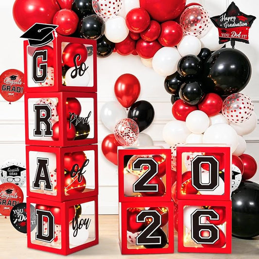 Graduation Decorations Class of 2026, Balloons Boxes by QIYANPAX