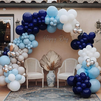 Navy Blue Silver Balloon Garland Arch Kit - Image 4