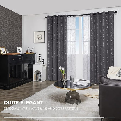 Deconovo Living Room Curtains 95 Inches Long, Thermal Insulated, Room Darkening - Image 9