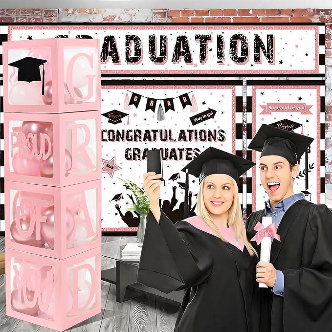 Graduation Decorations 2026, PROUD OF YOU, Class of 2026 and 130pcs Light Pink - Image 4
