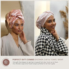 Reusable Shower Cap for Women Reusable Waterproof – Leakproof, Nonslip Hair Cap for Shower Flexiband – Soft, Breathable, Durable Christmas Shower Caps by SMPL OBJECTS (Blush)