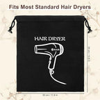 Hair Dryer Bags Bulk, Hairdryers Storage Drawstring Pouch, Blow Dryer Case Container Hairdryer and Styling Tools Accessories Bags for Hotel Home Travel Bathroom 11.8 x 13.7 inch (16 PCS Black)