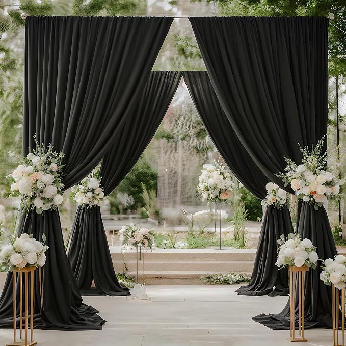 20×14ft Wrinkle Free Black Backdrop Curtain - Image 3