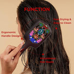 SIMETRA Wooden Paddle Hair Brush Unique Pattern Hair Brushes for Women Wet Brush Detangling Brush Guinean Ovangkol Hardwood Bristles for Scalp Massage for Men Kids for All Hair Types (Turtle)