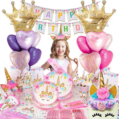 Pink Balloons Birthday Decorations，Gold Crown Princess Foil Balloons Set - Image 6