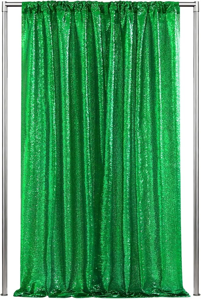 Green Sequin Backdrop Curtains-1 Panel 3FTx8FT Green Backdrop by SoarDream