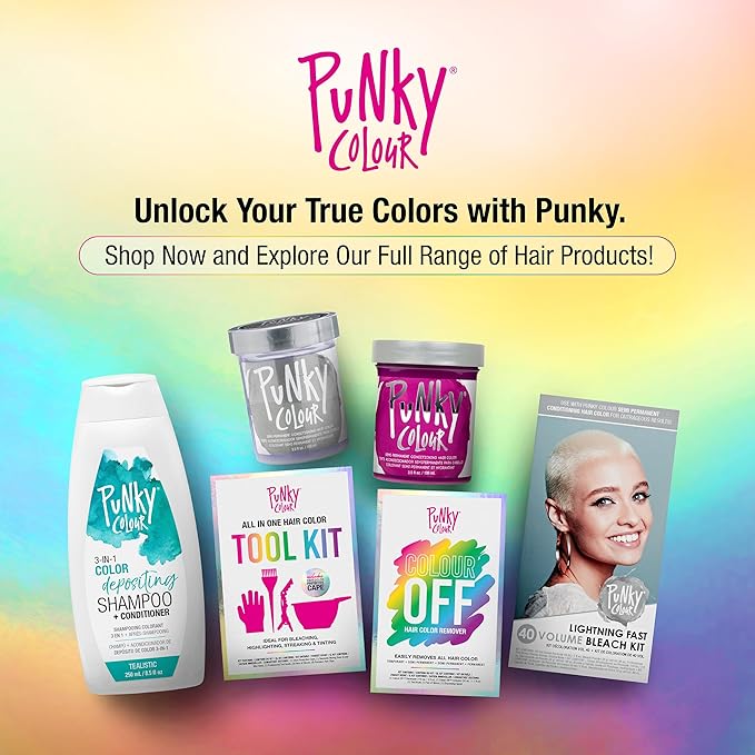 Punky Colour 3-in-1 Color Depositing Hair Cleanser & Conditioner, 8.5 fl oz. (Tealistic)