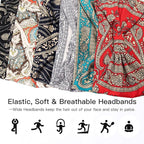 Yeshan Wide Headbands for Women Boho Knotted Head Wraps Turbans Non Slip Bandana Headbands Sport Yoga Workout Stretchy Hair bands,Pack of 6