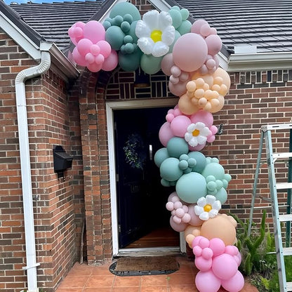Pastel Pink Blue Green Balloons 12INCH 60PCS Goose Floral Birthday | Wildflower - Image 5