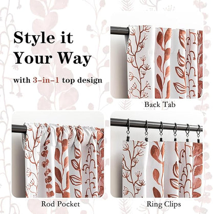 Boho Terracotta Blackout Curtains 72 Inches Long 2 Panels - Image 7