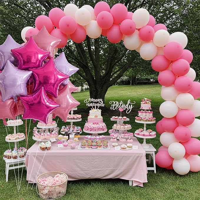 TONIFUL 15Pcs Star Balloons 18Inch Large Purple Pink Hot Pink Foil Balloons | - Image 6