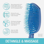 Conair Scalp Care Detangling hairbrush - Curly Hair Brush - Scalp Massager - hairbrushes for women & men - detangler for all lengths and types - can use wet or dry - Blue Aura