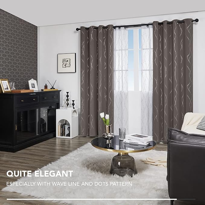 Deconovo Living Room Curtains 108 Inch Long, Thermal Insulated, Room Darkening - Image 8