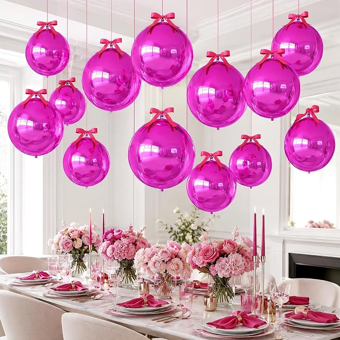 Hot Pink Round Foil Balloons - Image 4
