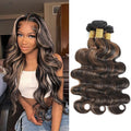 P1B/30 Body Wave Bundles Human Hair Highlight Brown Color Body Wave Bundle 100% Real Human Hair And True To Length 22 24 26 Inch 3 Pcs/Pack