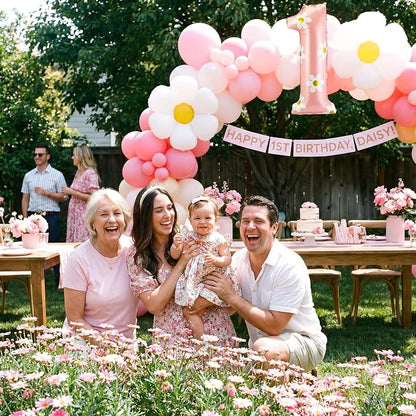 Jenaai 40 Inches Daisy Number Balloon Pink Inflating Foil Balloons Boho - Image 5
