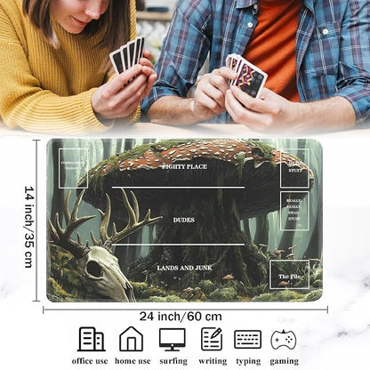 for TCG Playmat with Zones, Non-Slip Rubber Bottom Trading Card Game Mat with - Image 2