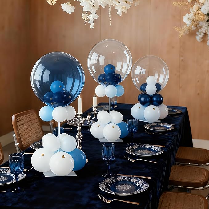 Aneco 6 Pieces Clear Acrylic Balloon Stand Set 15.7 Inches Height Balloon - Image 7