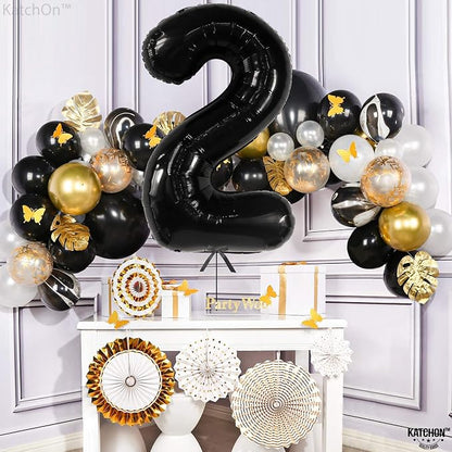 KatchOn Black Number 2 Balloon 40 Inch 2nd Birthday Decorations - Image 6