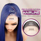 BLL Blue Lace Front Wig, 13x4 Glueless Synthetic Wigs Pre Plucked Hd Lace Long Straight Dark Blue Wig For Women With Baby Hair 26inch Suitable For Daily Party Wear