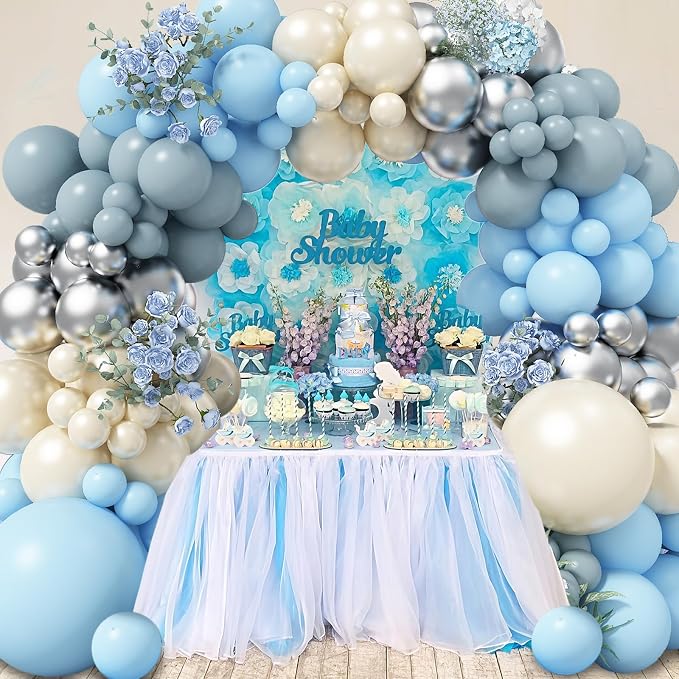 Dusty Blue Balloon Arch Kit - Image 7