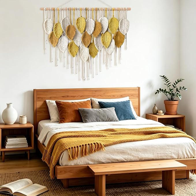 Large Macrame Wall Hanging Boho Woven Tapestry Bohemian Farmhouse Wall Art | - Image 6
