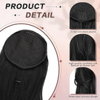 Ponytail Extension, 26 Inch Drawstring Ponytail Extension for Women Long Black Wavy Layered Pony Tails Hair Extensions Synthetic Clip in Ponytail Hairpiece for Women