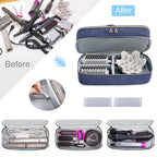 Double-layer Hair Tools Travel Case with Black Hair Dryer Bag with Detachable Divider compatible with Shark FlexStyle/SmoothStyle - Flat Curling Iron Travel Organizer