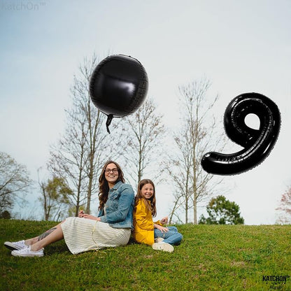 KatchOn Black Number 9 Balloon 40 Inch, Foil 9 Birthday Balloon | 9th Birthday - Image 6