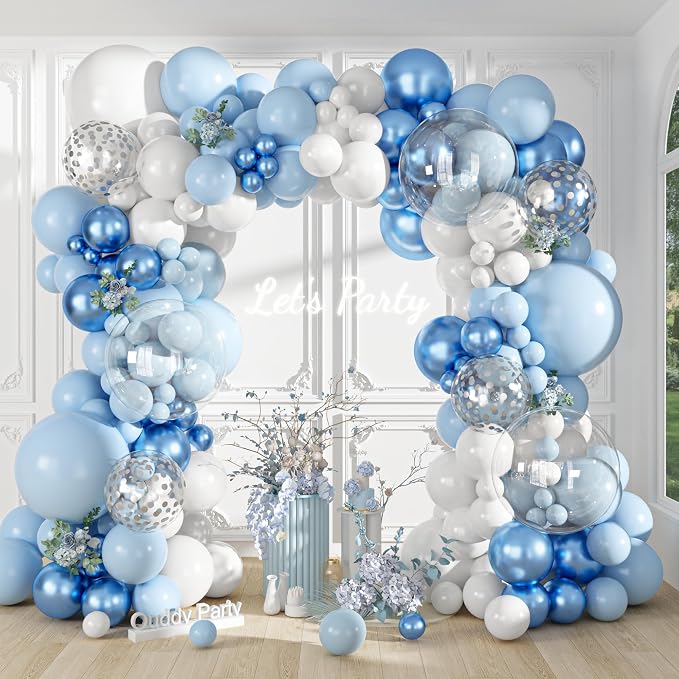Ouddy Party 149Pcs Blue and White Balloon Arch Garland Kit 18 12 10 5Inch | - Image 2