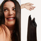 Luxy 100% Remy Human Hair – Halo Clip-In Hair Extensions –Natural Looking Volume & Length - One-Piece - Easy 5-Min Application 180 grams 20" Dark Brown Halo